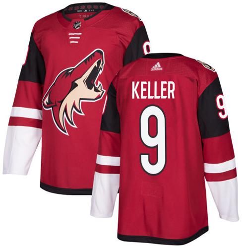 Adidas Men Arizona Coyotes #9 Clayton Keller Maroon Home Authentic Stitched NHL Jersey